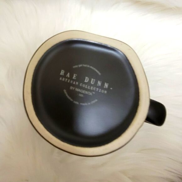 Rae Dunn TEAM WORK Black coffee mugBlack cup with white lettering - Picture 7 of 8